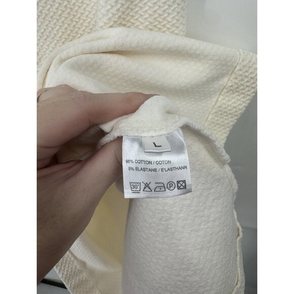 GANNI Scoop Neck Mini Dress Women Small Ivory Textured Minimalist Granolagirl - Picture 6 of 9